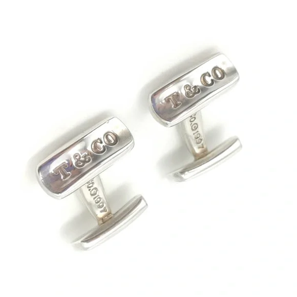 TIFFANY & CO 1837 STERLING SILVER BAR CUFF LINKS-RARE! EUC! AUTHENTIC